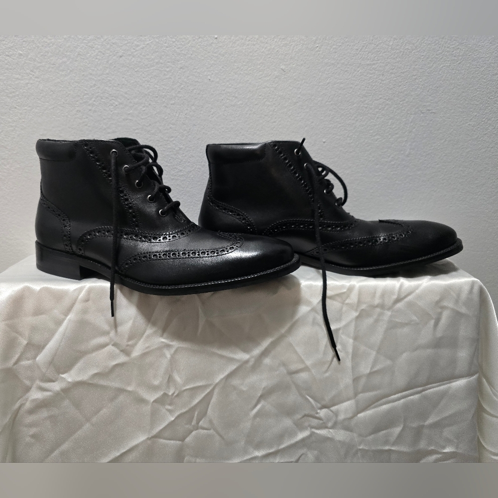 Cole Haan Black Leather Brogue Oxfords